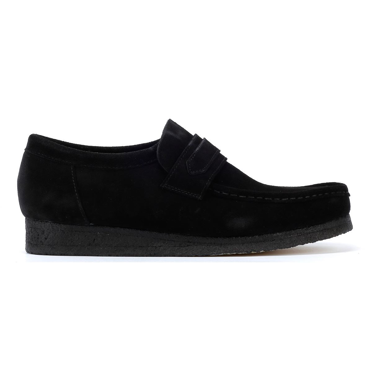 Clarks Originals Wallabee Mocassins Noirs En Daim Pour Hommes