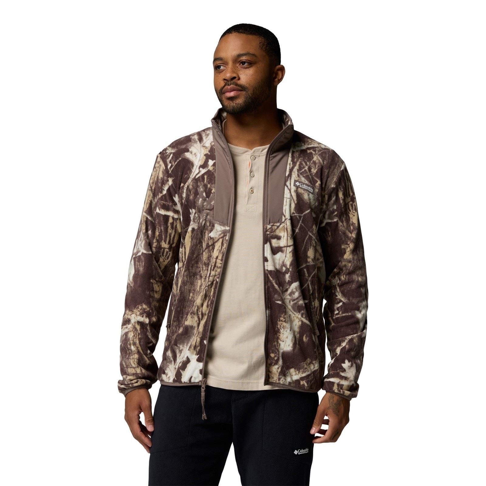 Columbia Sequoia Grove Printed Full Zip Veste En Polaire Brune Pour Homme