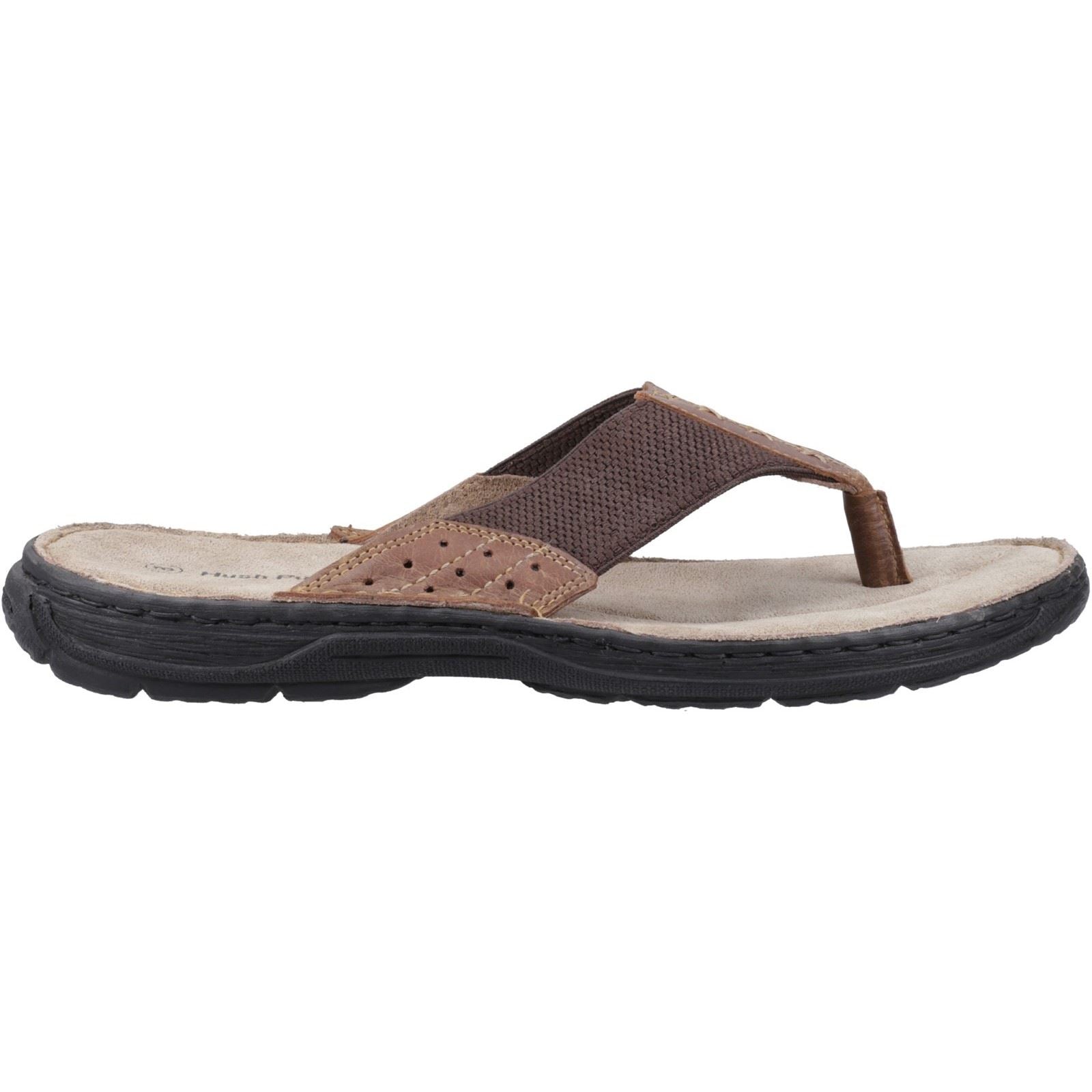 Hush Puppies Alan Toepost Tongs Pour Hommes En Cuir Marron