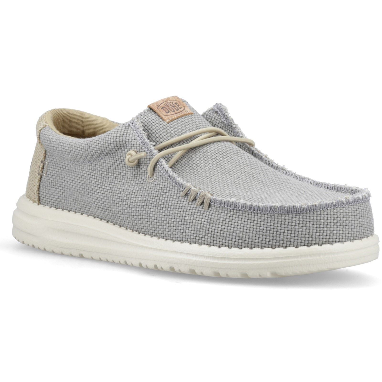 HEYDUDE Wally Braided Mocassins Pour Hommes En Flanelle Polyester Gris/Olive