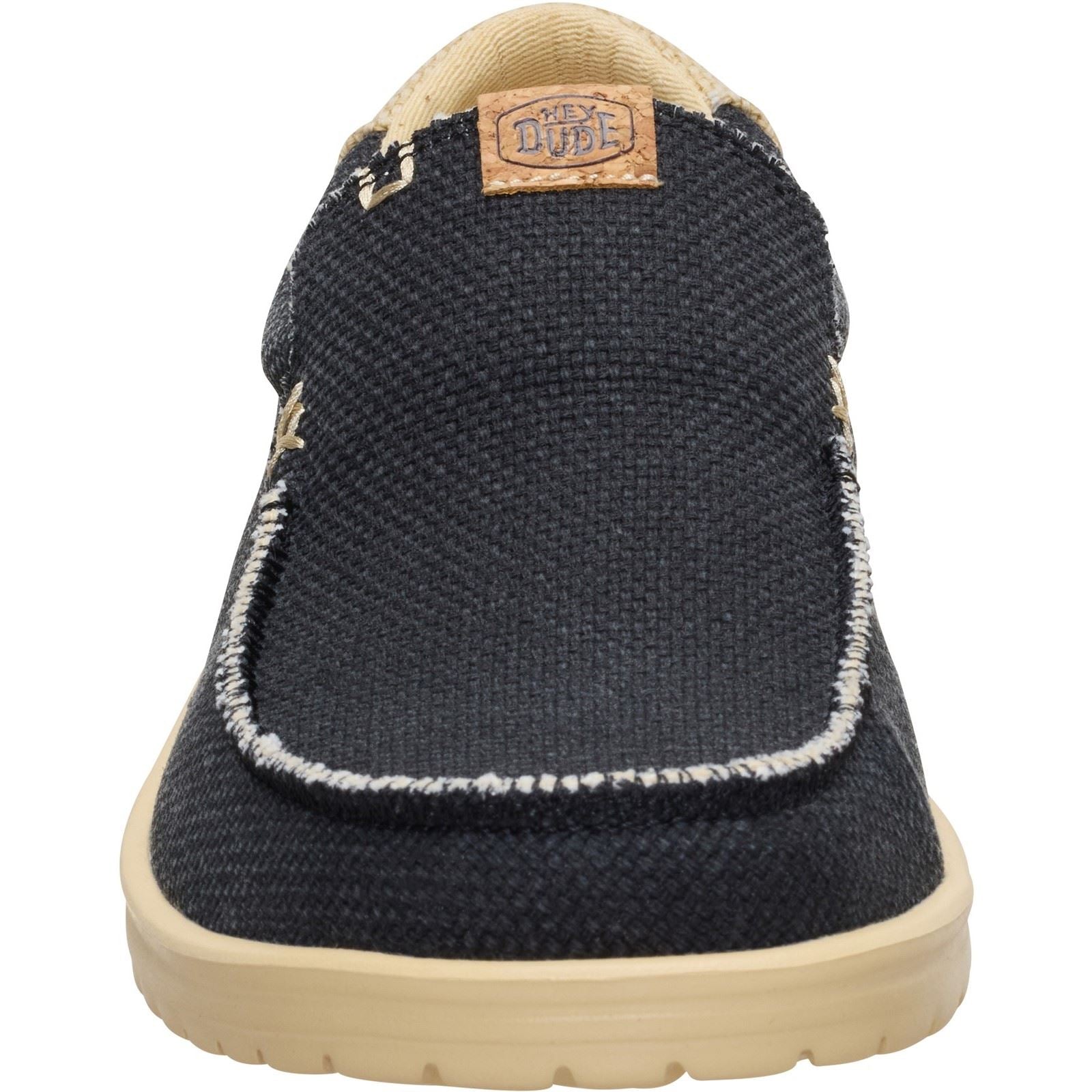 HEYDUDE Mikka Braided Mocassins Noirs/Beige Boulder En Textile Pour Hommes