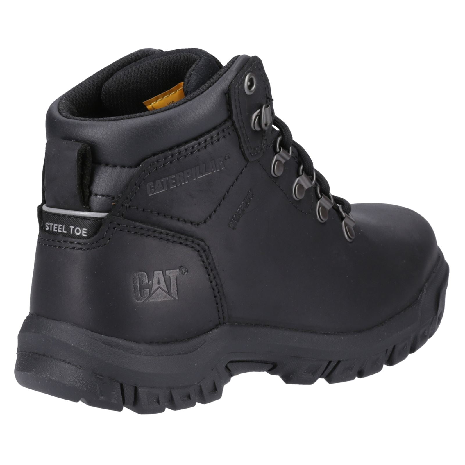 Caterpillar  Bottes De Sécurité Noires En Cuir Pour Femmes Mae
