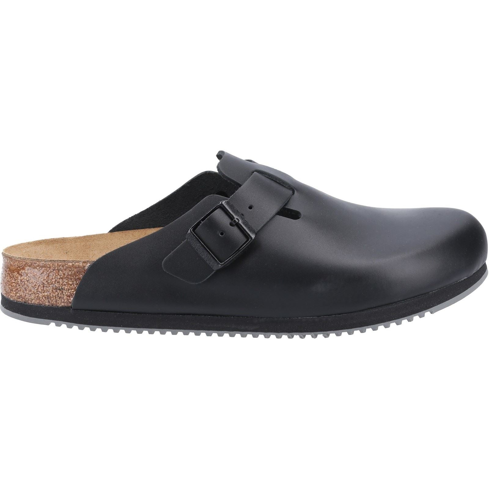 Birkenstock Boston Super Grip Cuir Noir Pour Homme