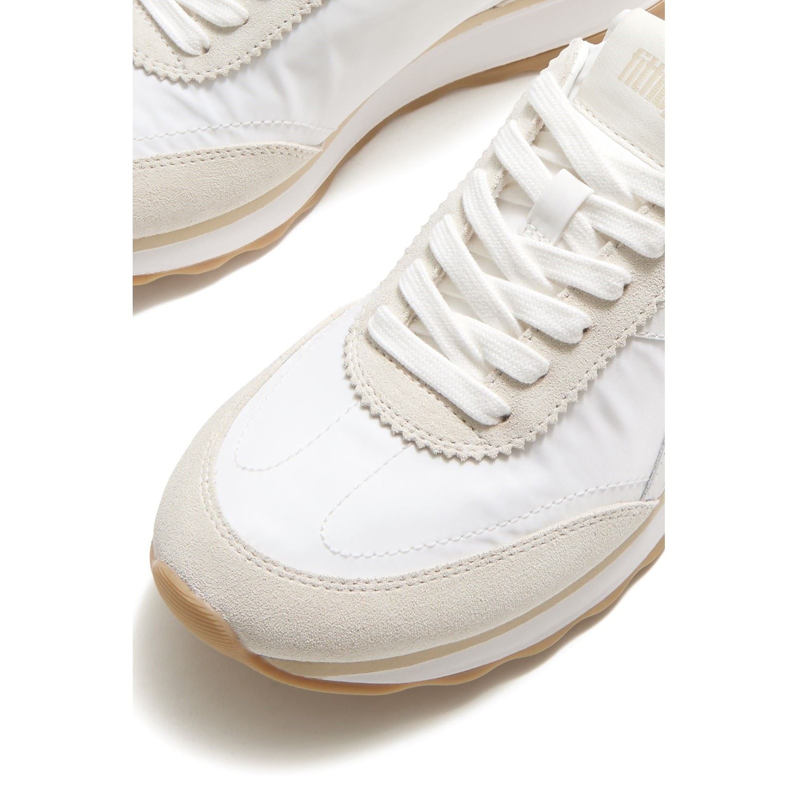 Fitflop Retro-Q FF Baskets Mixtes Blanches Urbaines En Nylon Pour Femmes