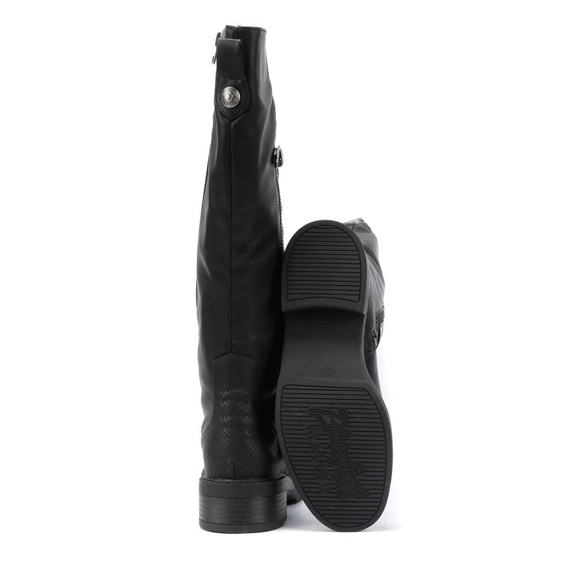 Blowfish Malibu Virtue 2 Bottes noires pour femmes en similicuir.