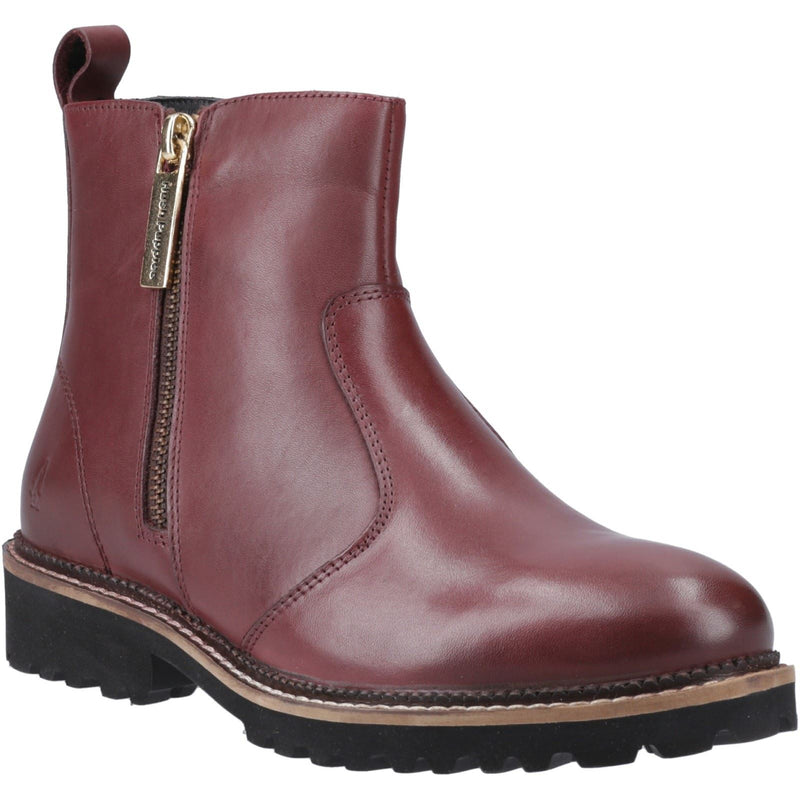 Hush Puppies Grace Zip Bottes En Daim Bordeaux Pour Femmes
