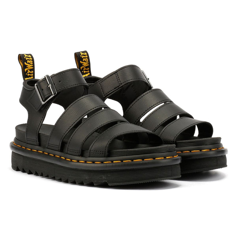 Dr. Martens Blaire Athena Sandales Noires Pour Femmes En Cuir
