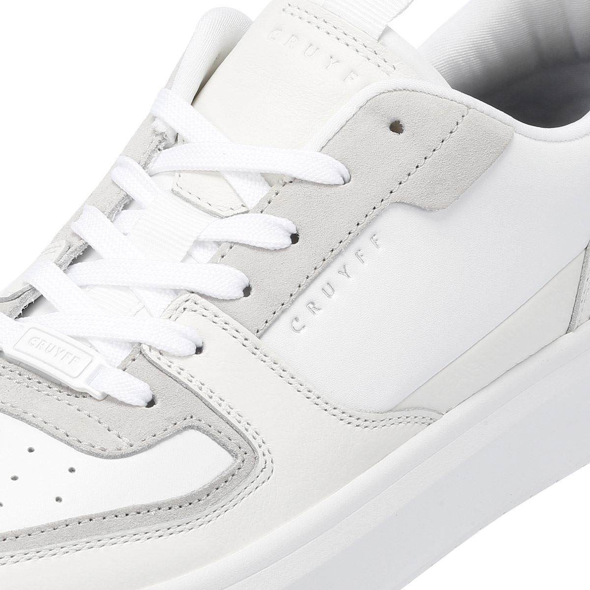 Cruyff Surefire Tennis Baskets Blanches En Cuir Pour Hommes