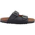 Hush Puppies Nash Slider Sandales Noires Pour Hommes En Cuir