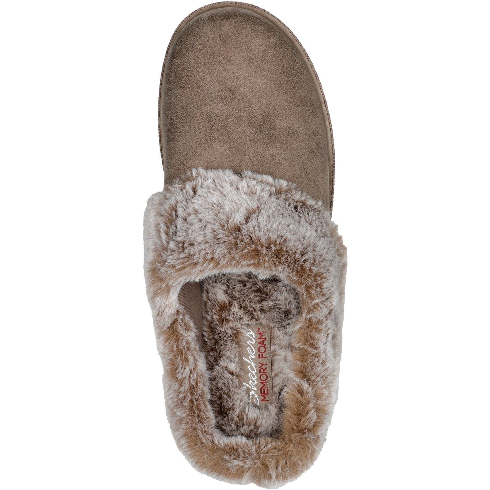 Skechers Cozy Campfire Lovely Life Chaussons Pour Femmes En Synthétique Couleur Taupe