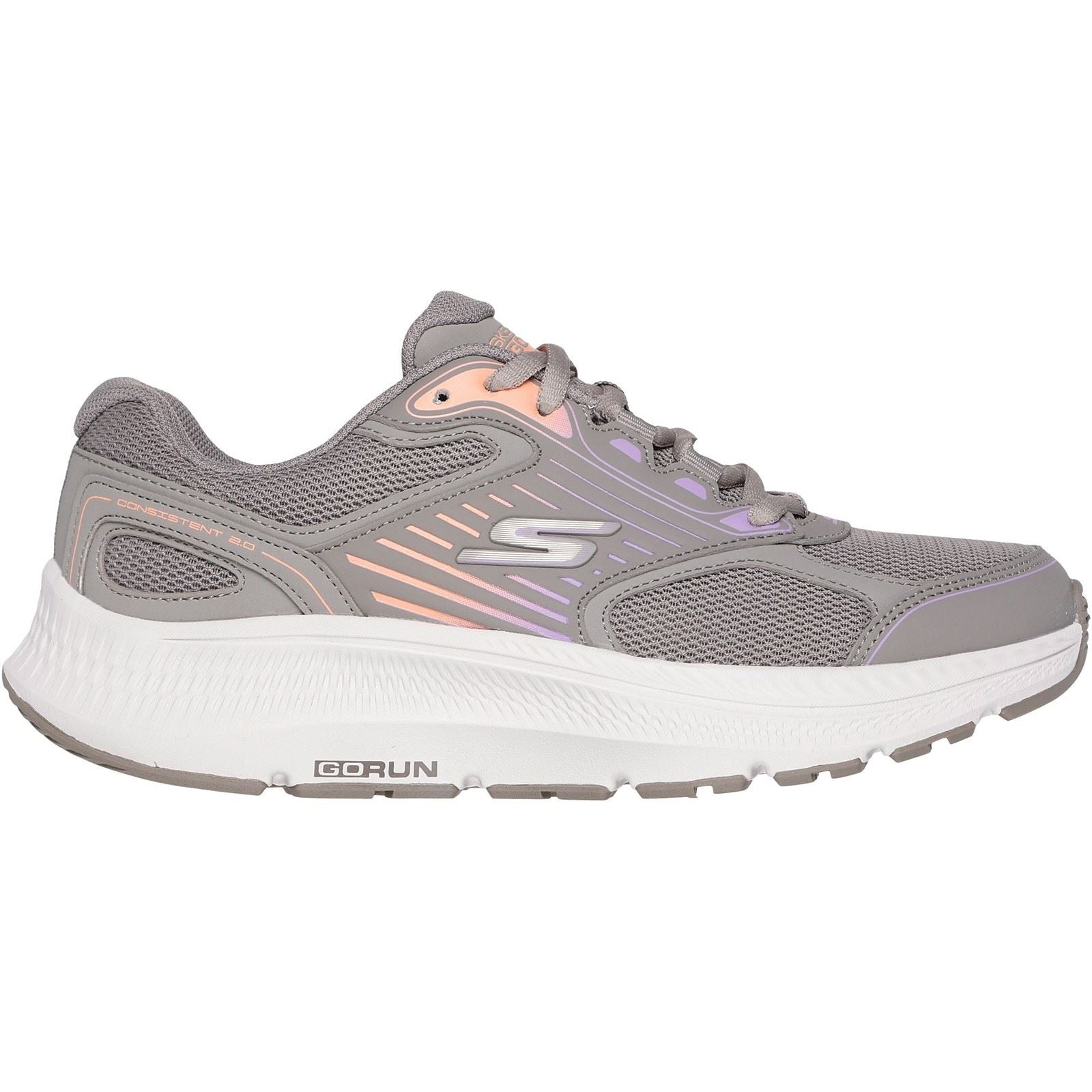 Skechers GO RUN Consistent 2.0 Advantage Baskets En Cuir Pour Femmes, Couleur Taupe/Multi