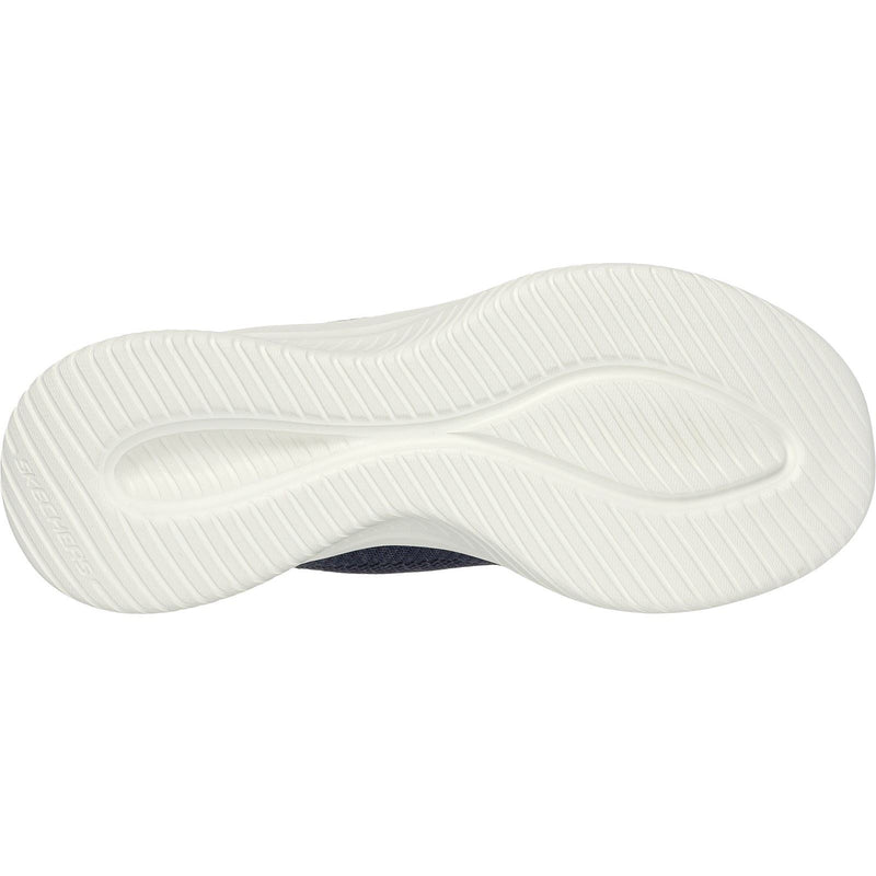 Skechers Ultra Flex 3.0 Easy Step Baskets Femme En Toile Bleu Marine/Lavande