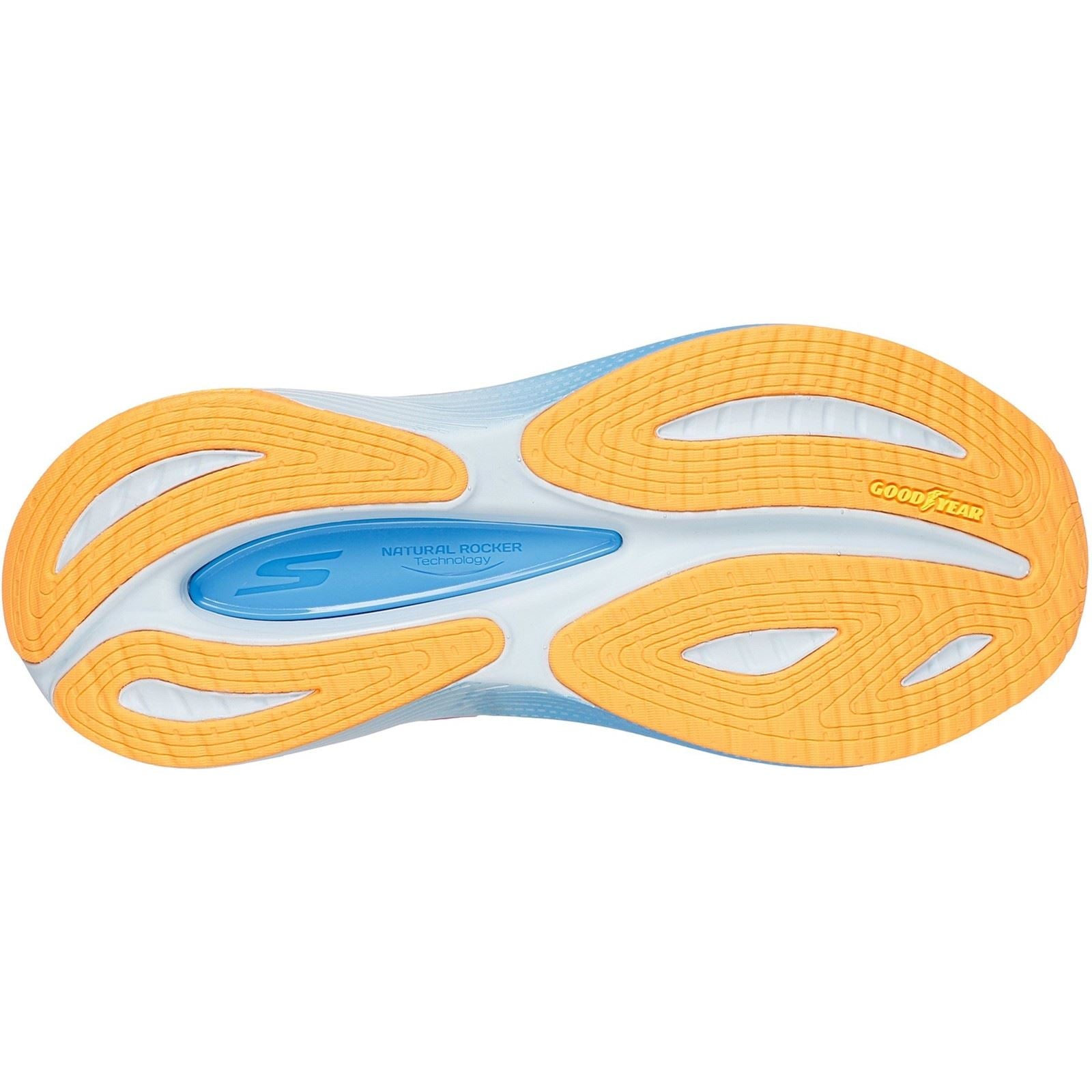Skechers Performance Max Cushioning Propulsion Chaussures De Sport Pour Femmes Blanc/orange En Textile