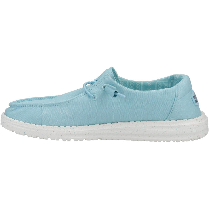 HEYDUDE Wendy Canvas Mocassins Turquoise Pour Femmes En Coton 100%