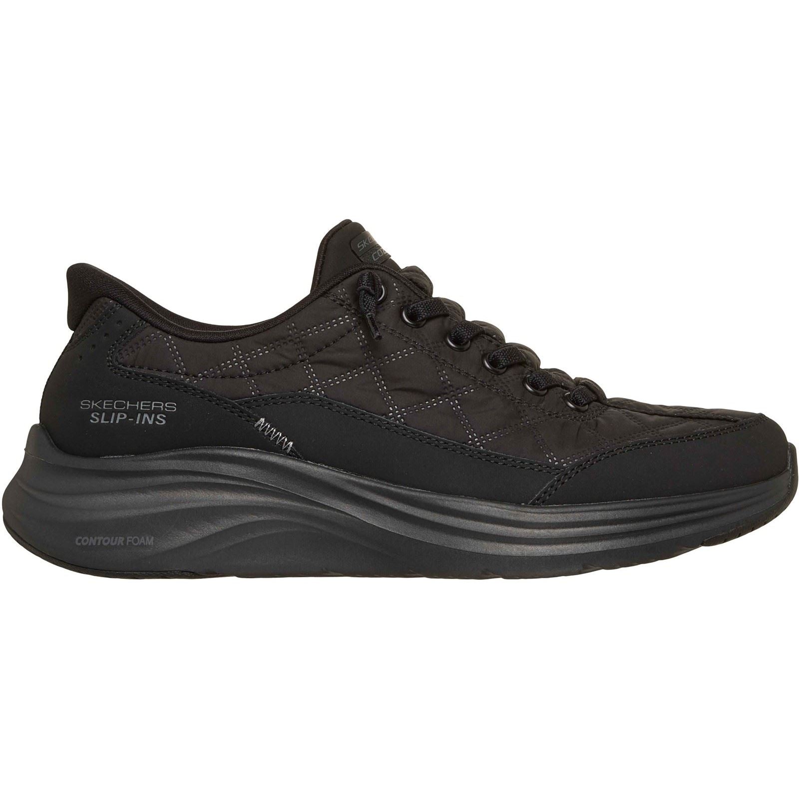 Skechers Contour Foam Cozy Fit Baskets Noires En Textile Pour Femmes