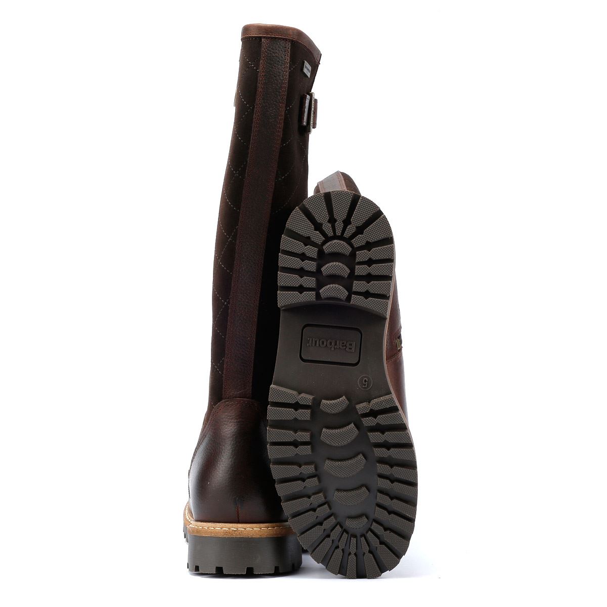 Barbour Willow Tall Bottes En Daim Marron Pour Femmes