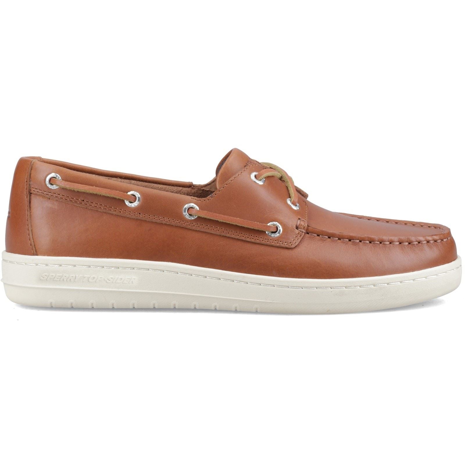 Sperry Strake 2-Eye Boat Chaussures Bateau En Cuir Pour Hommes Ouvertes Couleur Tan