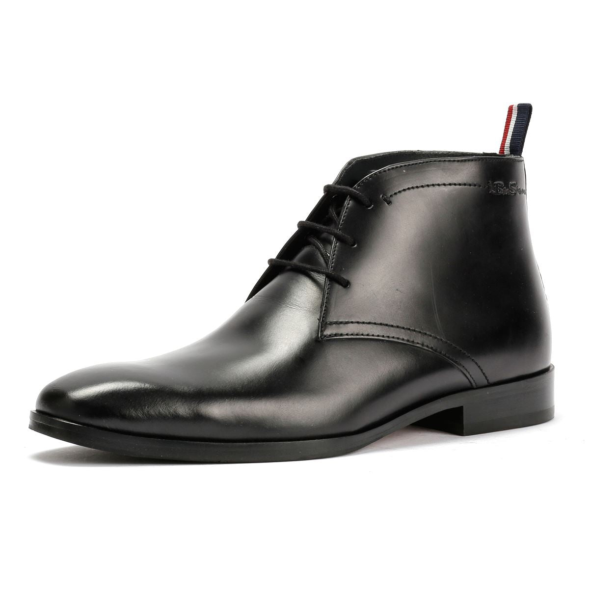 Ben Sherman London Bottes Noires En Cuir Pour Hommes