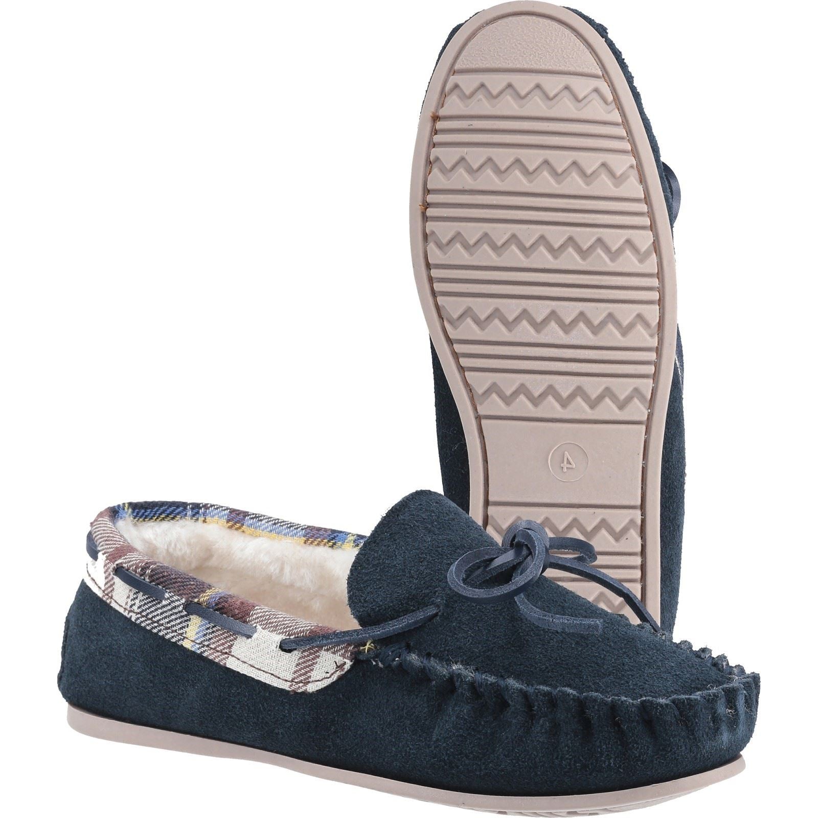 Cotswold Kilkenny Chaussons Pour Femmes En Daim Bleu Marine