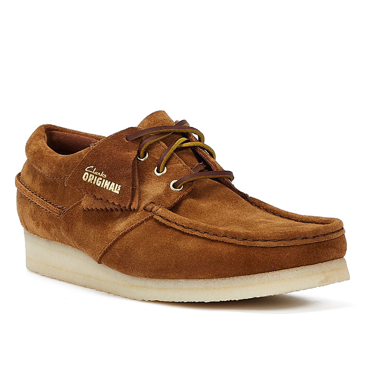 Clarks Originals Chaussures Bateau À Lacets En Daim Pour Hommes Wallabee En Cola