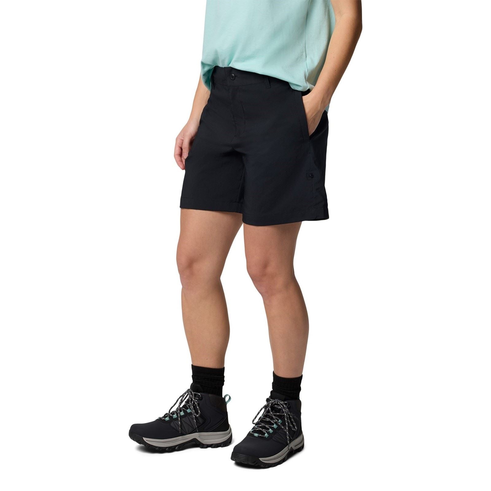 Columbia Silver Ridge Utility Shorts De Randonnée Noirs En Polyester Pour Femmes