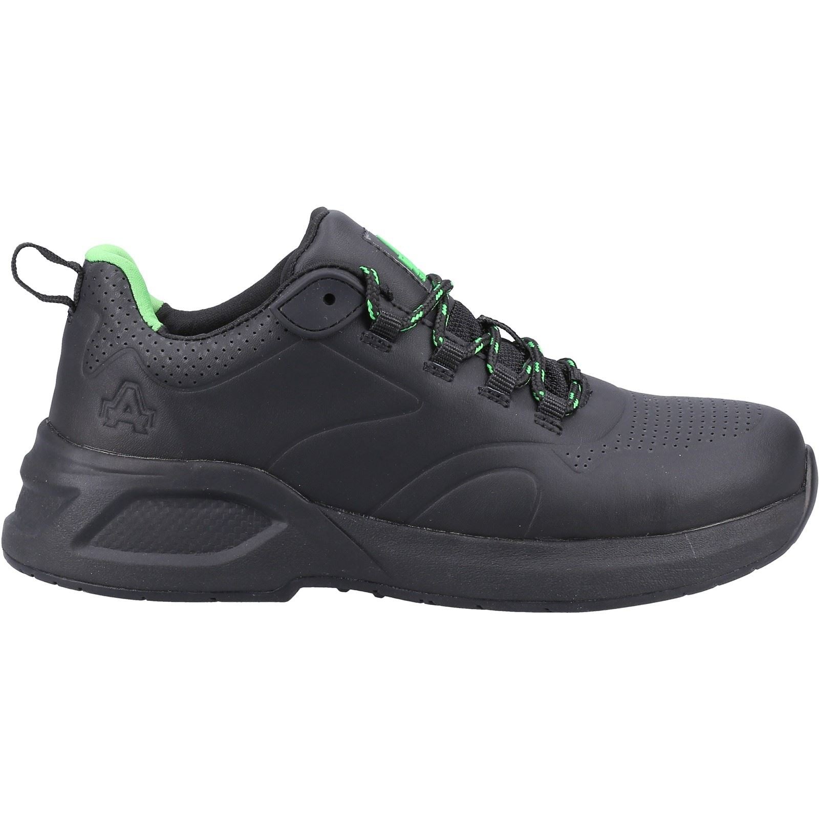 Amblers Safety  Six Cent Douze Baskets De Sécurité En Cuir Noires Pour Femmes.