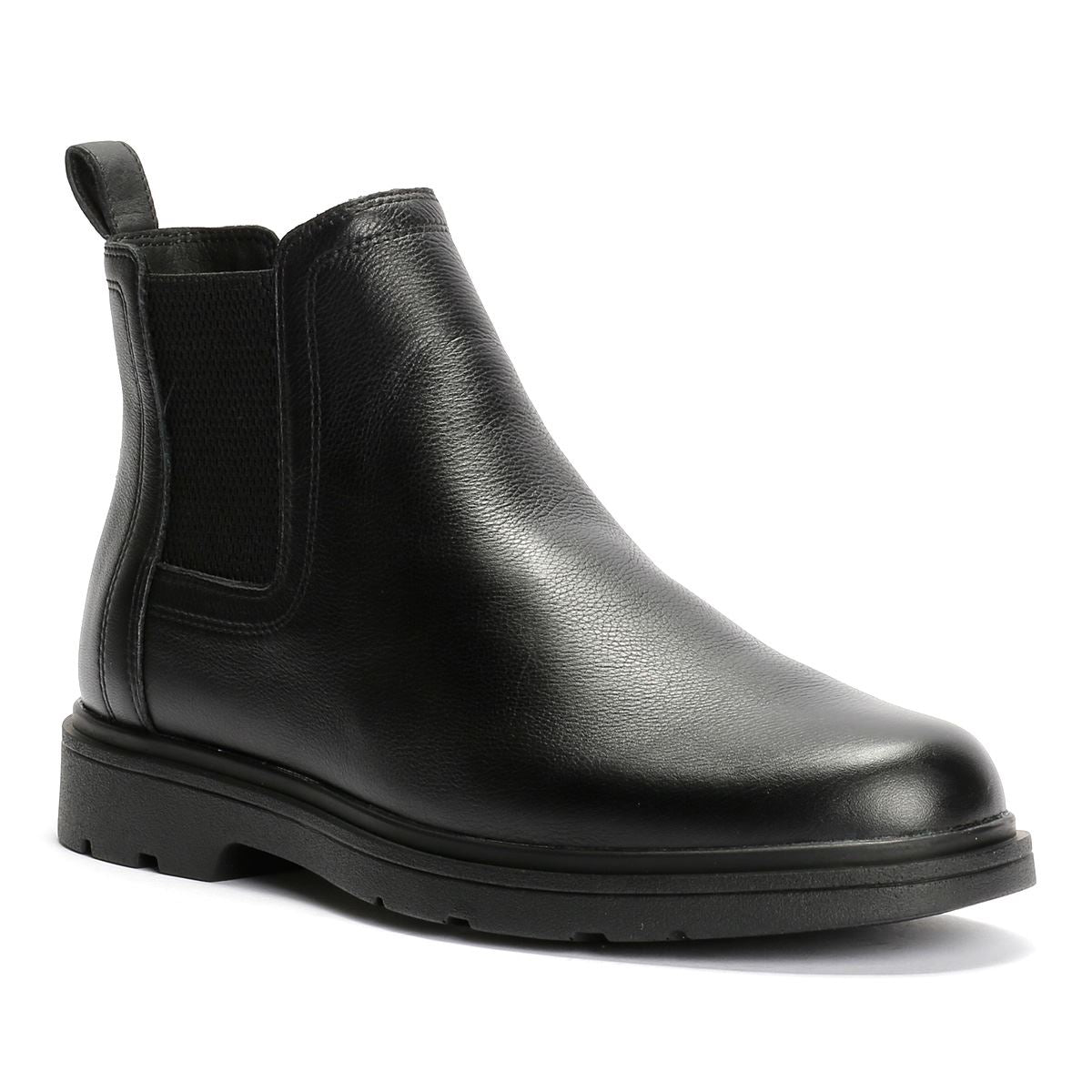 Geox Spherica EC1 C Tumble Bottes Noires En Cuir Pour Hommes