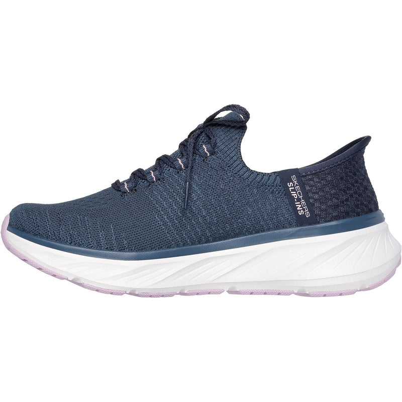 Skechers Edgeride Impression Sneakers En Toile Pour Femmes Bleu Marine/Lavande