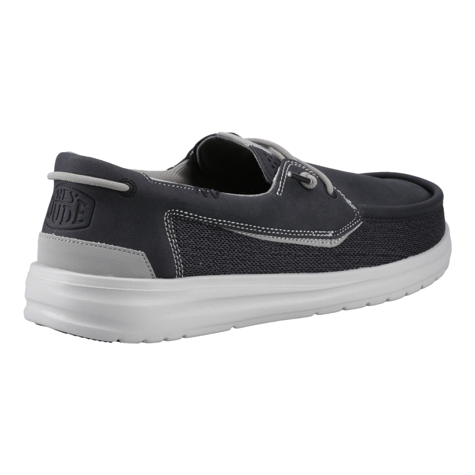 HEYDUDE Welsh Grip Classic Mesh Chaussures Bateau Pour Homme En Mélange De Coton Noir/Gris Tempête