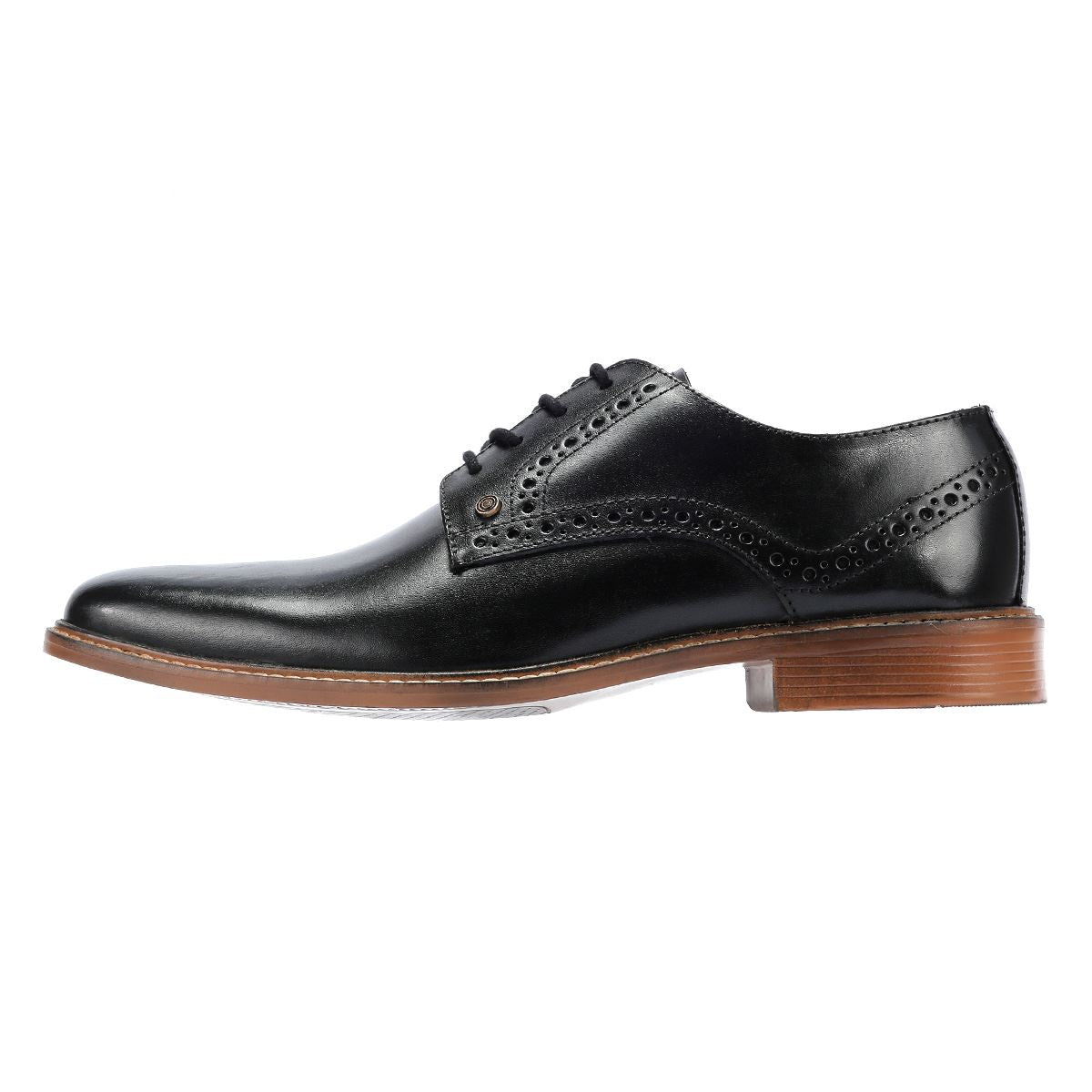 Lambretta Harvey Derby Chaussures À Lacets En Cuir Noir Pour Hommes