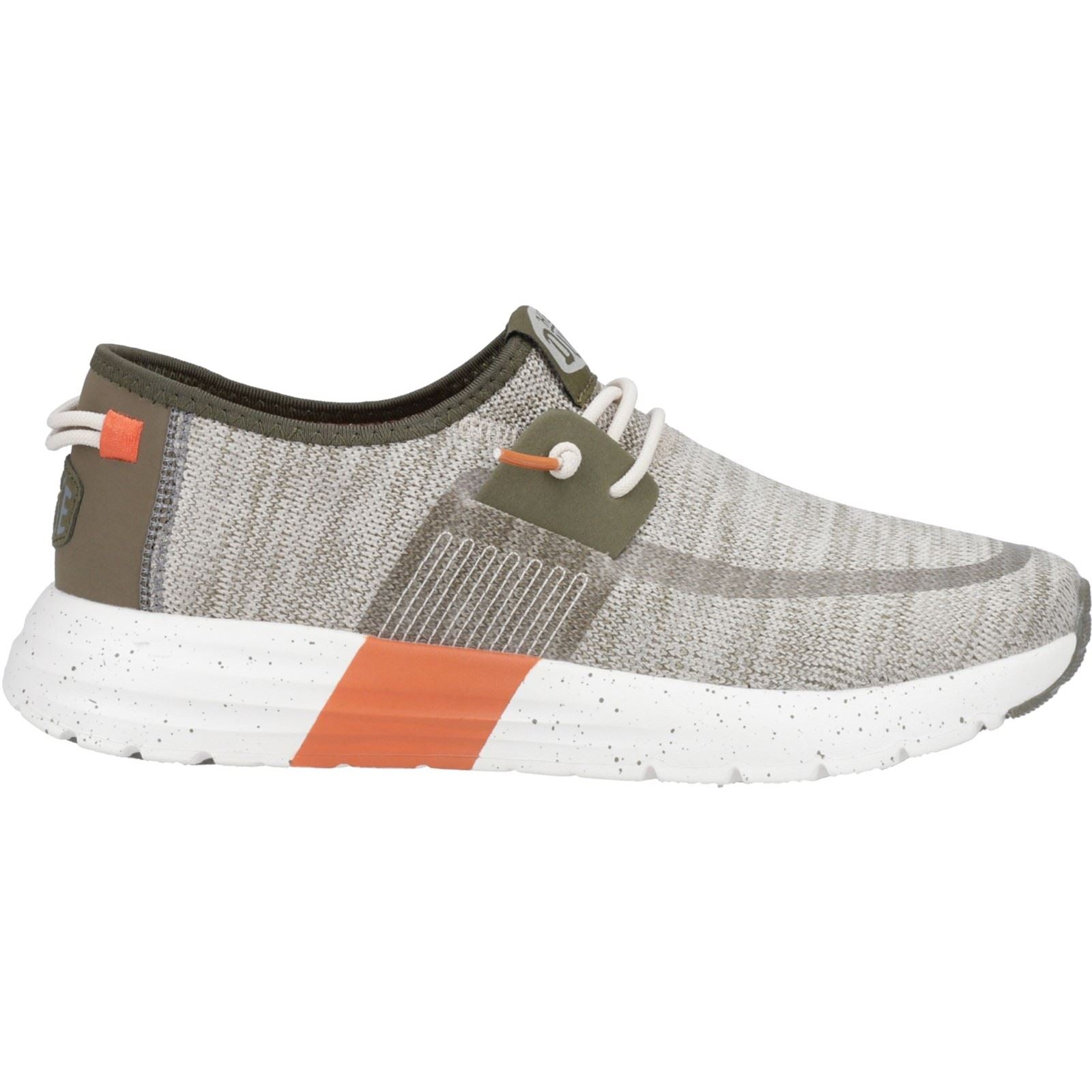 HEYDUDE Sirocco Sport Mode Baskets Pour Homme Vert/Olive Poussiéreux/Orange