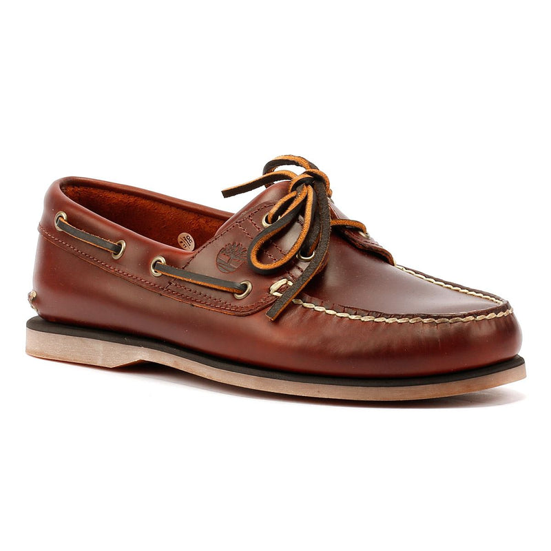 Timberland Classic 2 Eye Chaussures En Cuir Marron À Lacets Pour Homme