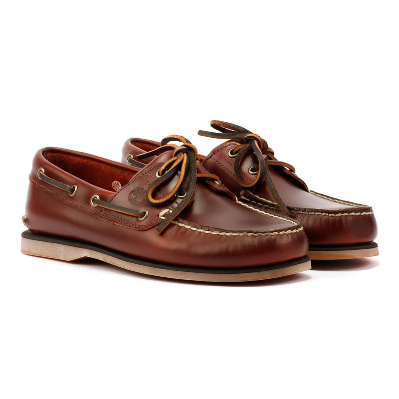 Timberland Classic 2 Eye Chaussures En Cuir Marron À Lacets Pour Homme