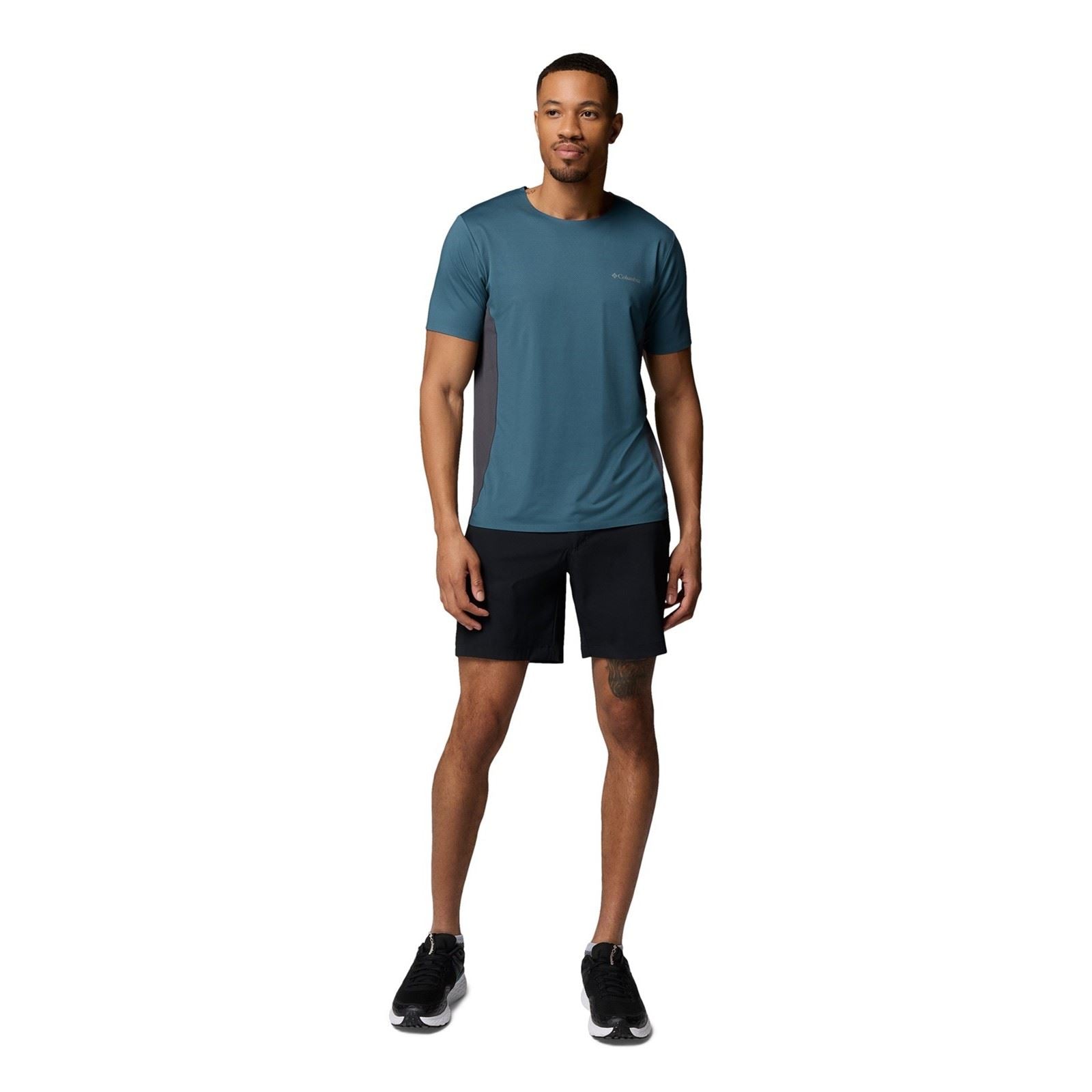 Columbia Three Pitch SS Crew T-Shirts De Sport Pour Hommes En Polyester Bleu