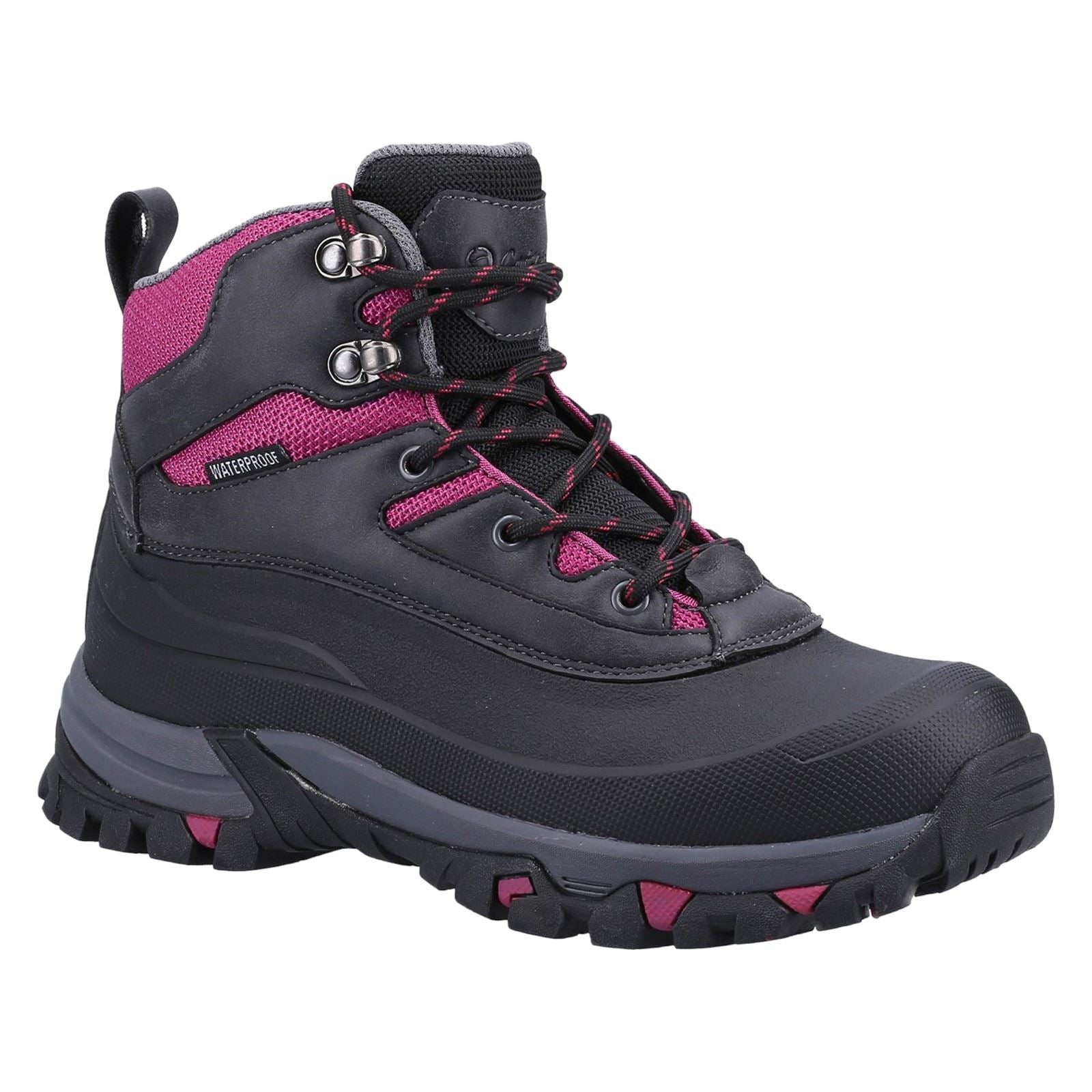 Cotswold Calmsden Bottes De Randonnée Pour Femmes En Caoutchouc Gris/rose.