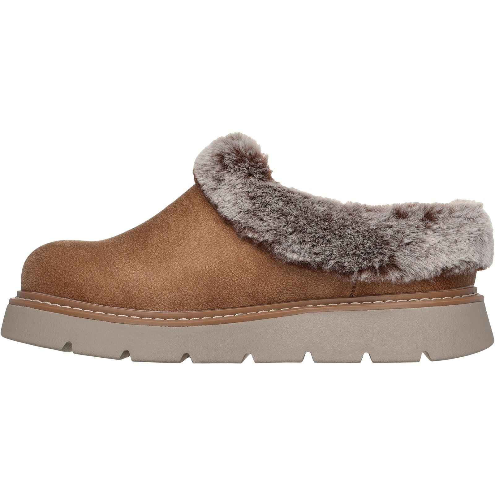 Skechers Keepsakes Lite Cozy Blend Chaussons Pour Femmes En Textile Couleur Châtaigne