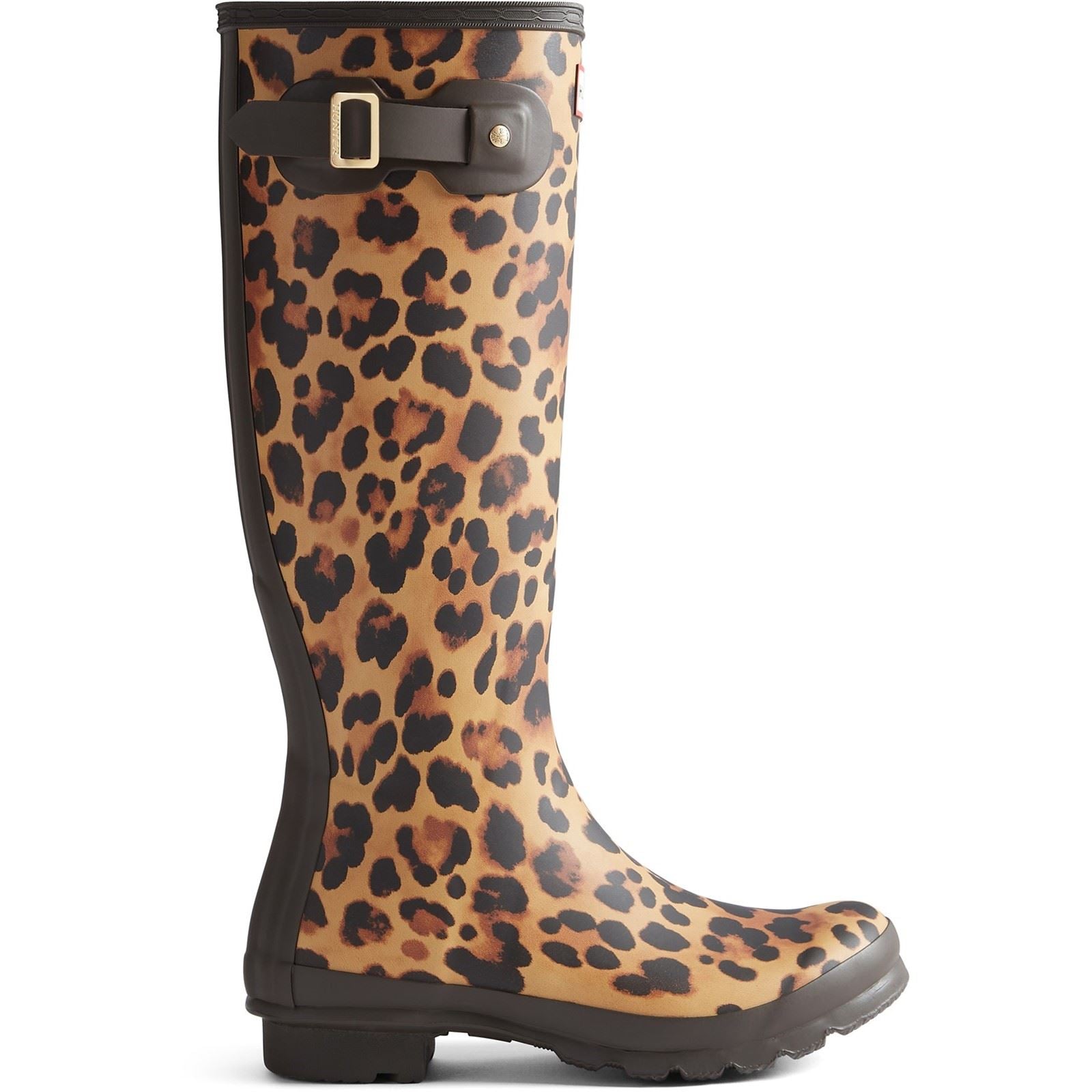 Hunter Womens Original Tall Leopard Boot Bottes En Caoutchouc Pour Femmes Imprimé Léopard/Marron Chocolat