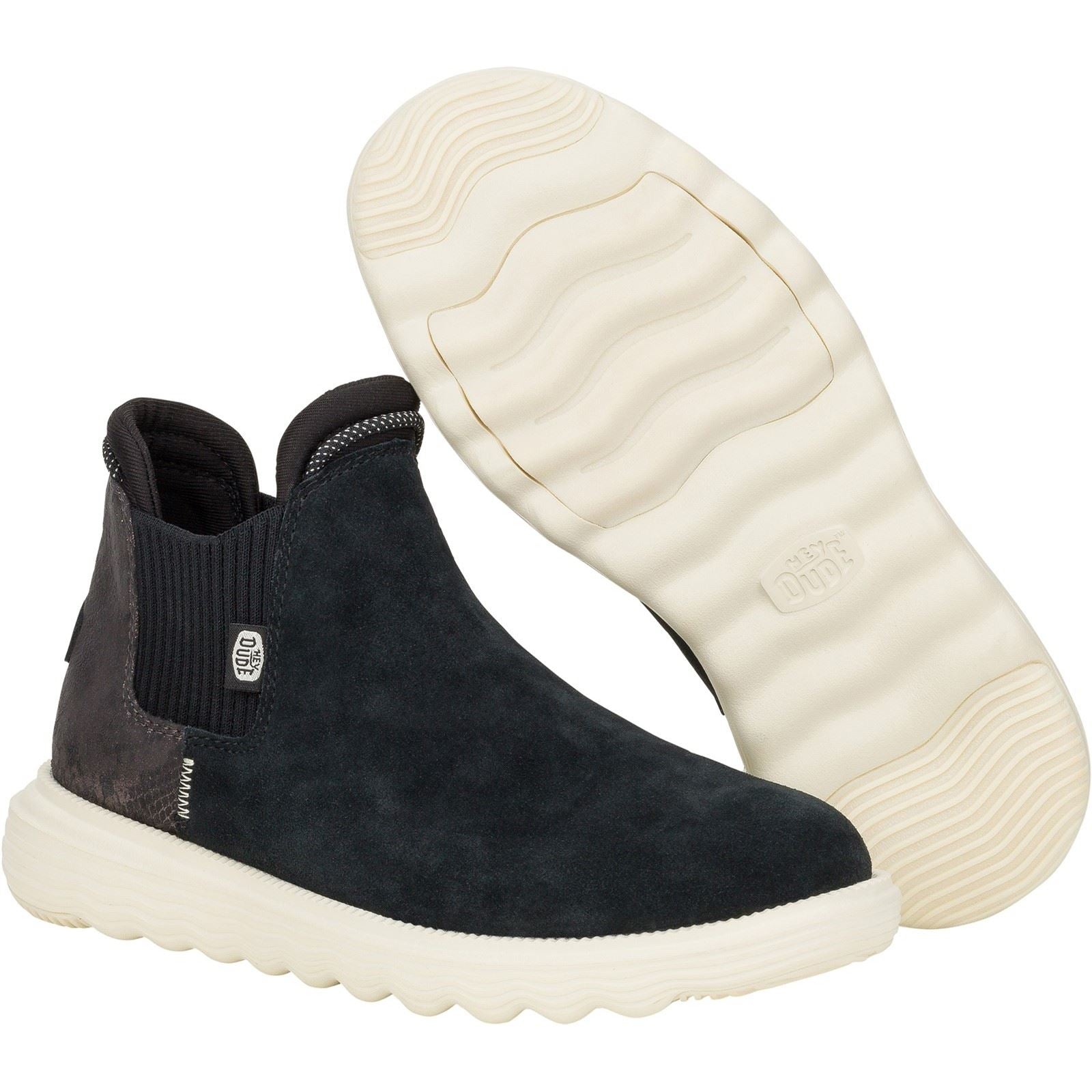 HEYDUDE Branson Novelty Bottes En Cuir Pour Femmes Noires/Serpent