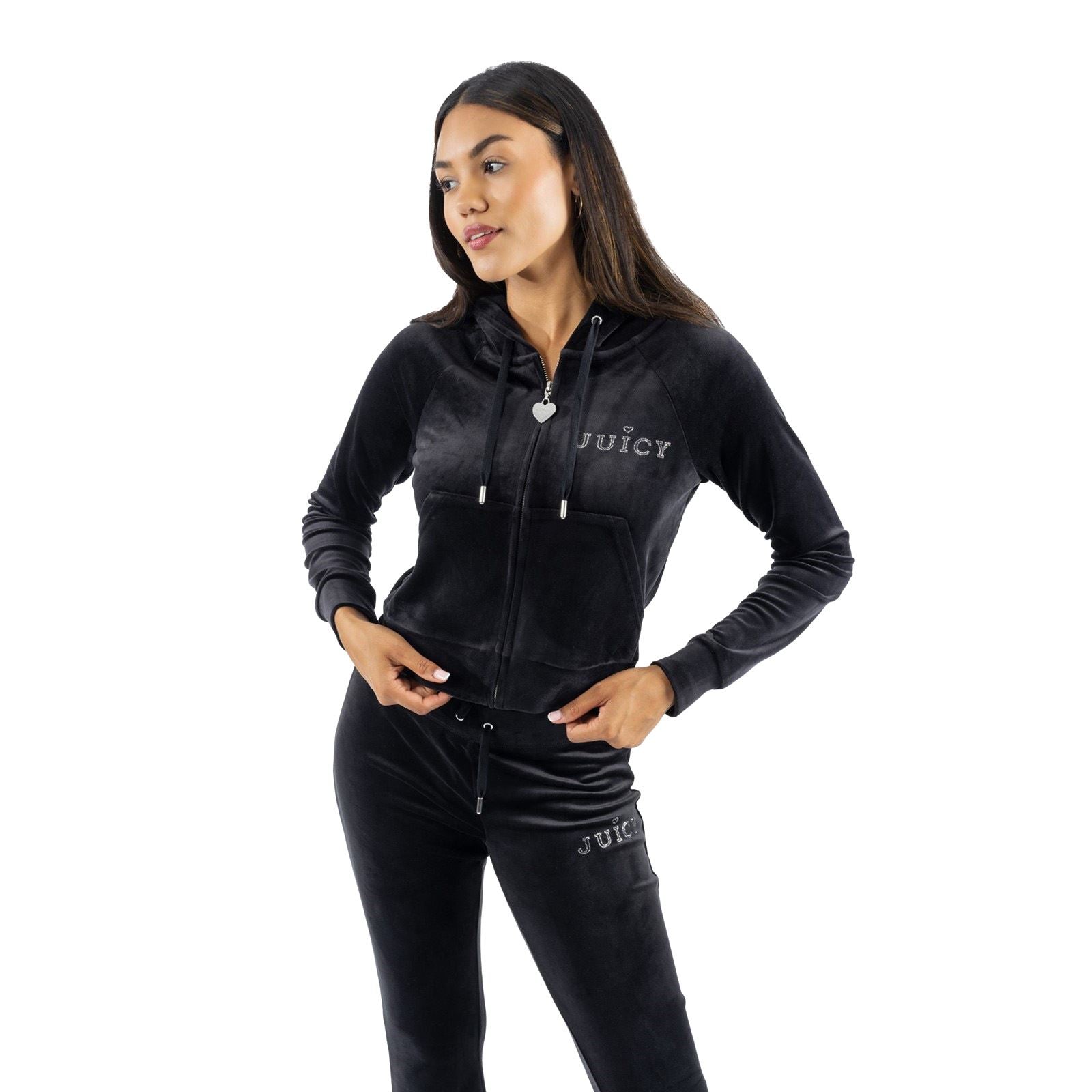 Juicy Couture Regal Madison Sweat À Capuche Noir En Polyester Pour Femme