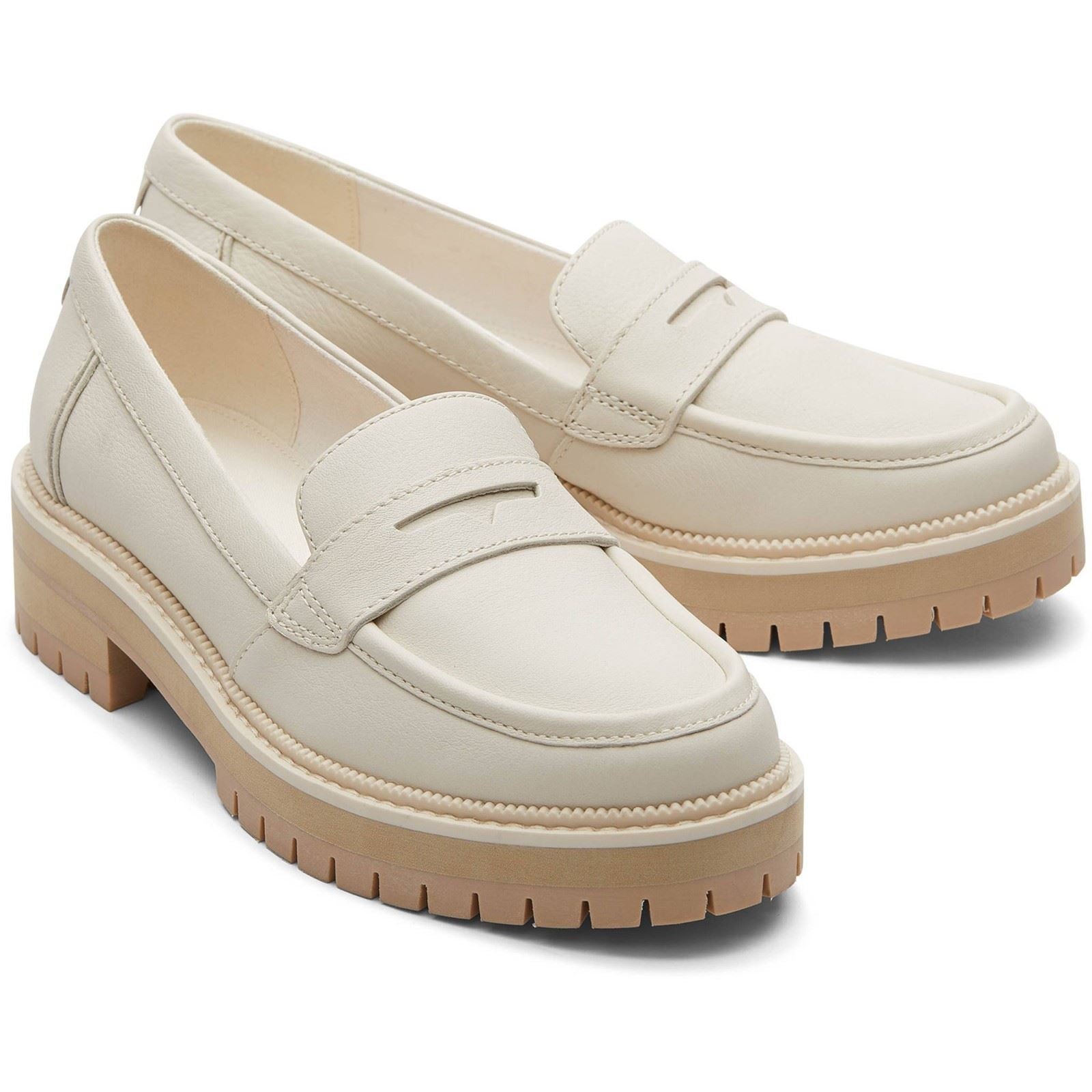 TOMS Cara Mocassins En Cuir Légers Pour Femmes En Sable