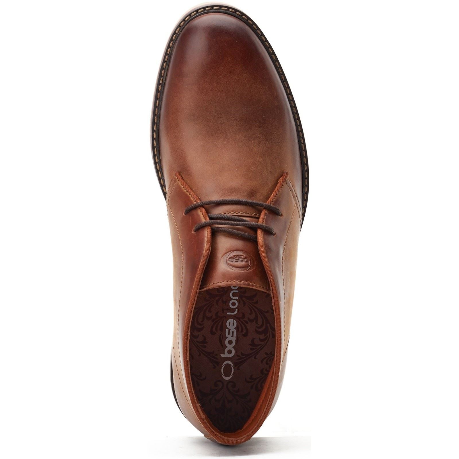 Base London Brody Bottes En Cuir Pour Hommes En Brun Brûlé