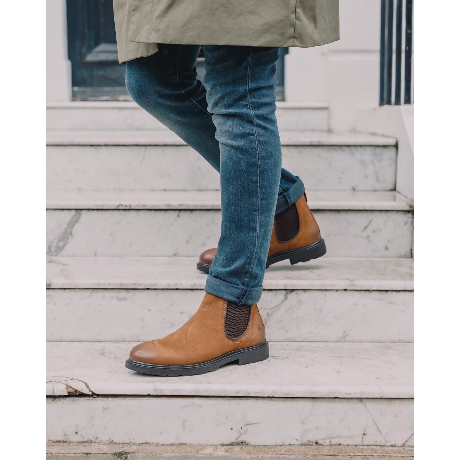 Hush Puppies Preston Chelsea Bottes En Nubuck Beige Pour Homme