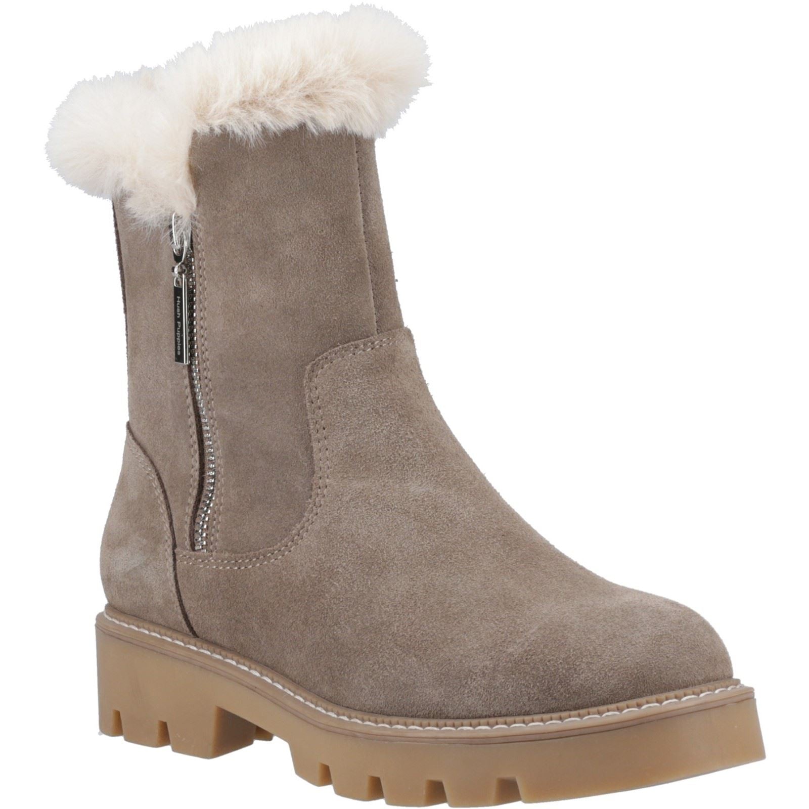 Hush Puppies Ambre Femmes Suède Bottes De Mi-mollet D'hiver Taupe