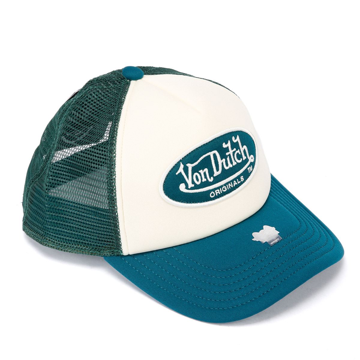 Von Dutch Trucker Tamper Casquettes En Coton Blanches/Vertes
