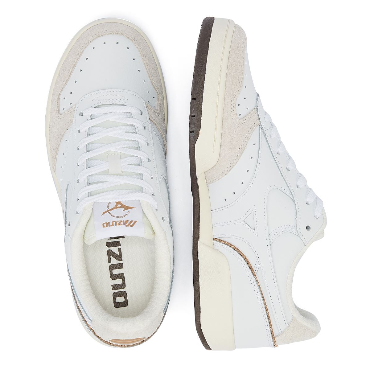 Mizuno City Wind Premium Baskets En Cuir Blanc