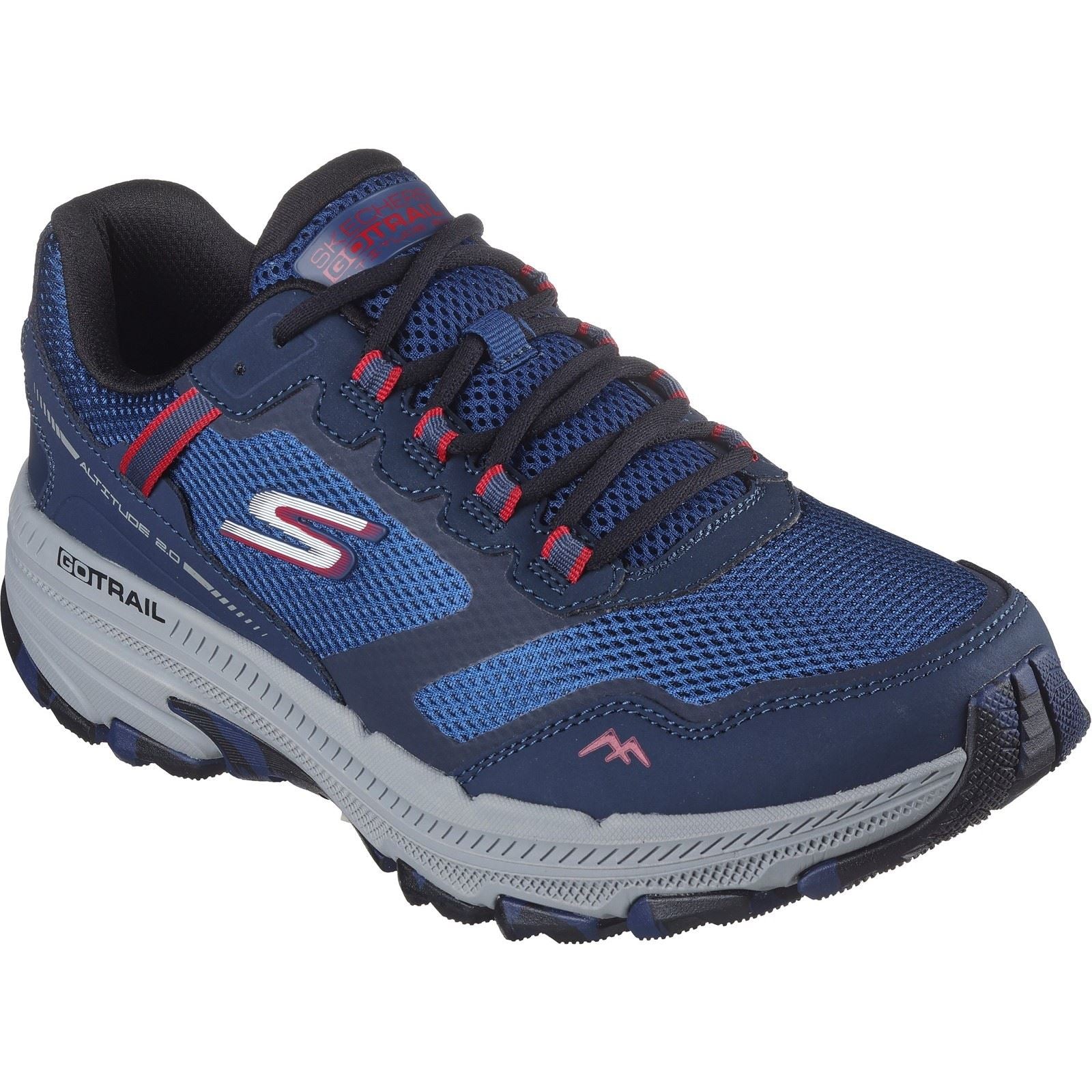 Skechers Performance GO RUN Trail Altitude 2.0 Marble Rock 3 Chaussures De Sport En Cuir Pour Homme, Bleu Marine/rouge
