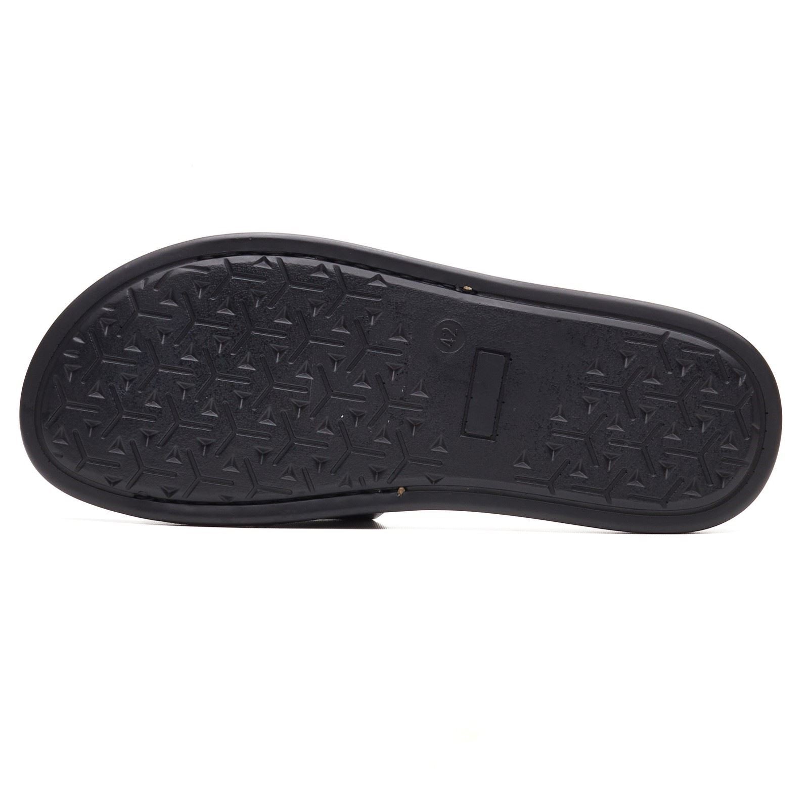 Base London Albany Tongs En Cuir Noires Pour Hommes