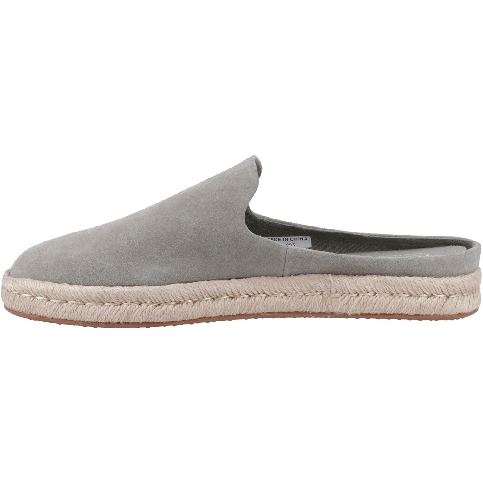 TOMS Santiago Mule Chaussons Gris En Cuir Pour Homme Au Vétiver