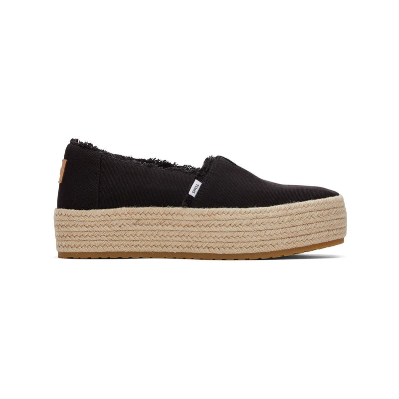 TOMS Valencia Espadrilles Noires Pour Femmes En 100% Coton