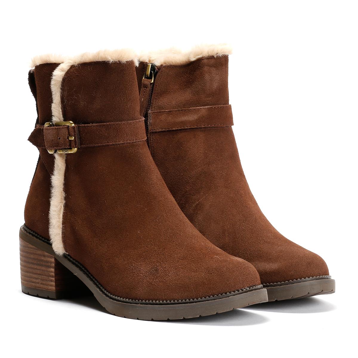 TOMS Hailey Buckle Bottes Brunes Pour Femmes En Suede